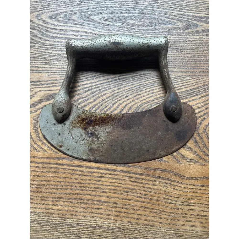 Primitive Antique Food Chopper Pastry Cutter Steel Blade Metal Handle